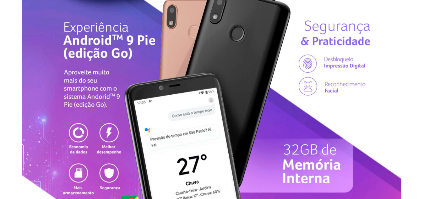 Smartphone Multilaser G 32GB 1GB RAM Tela 5,5